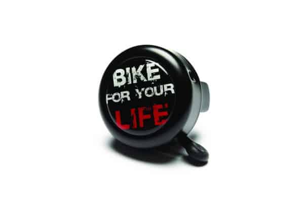 Fahrradklingel Motiv "Bike for your Life" schwarz