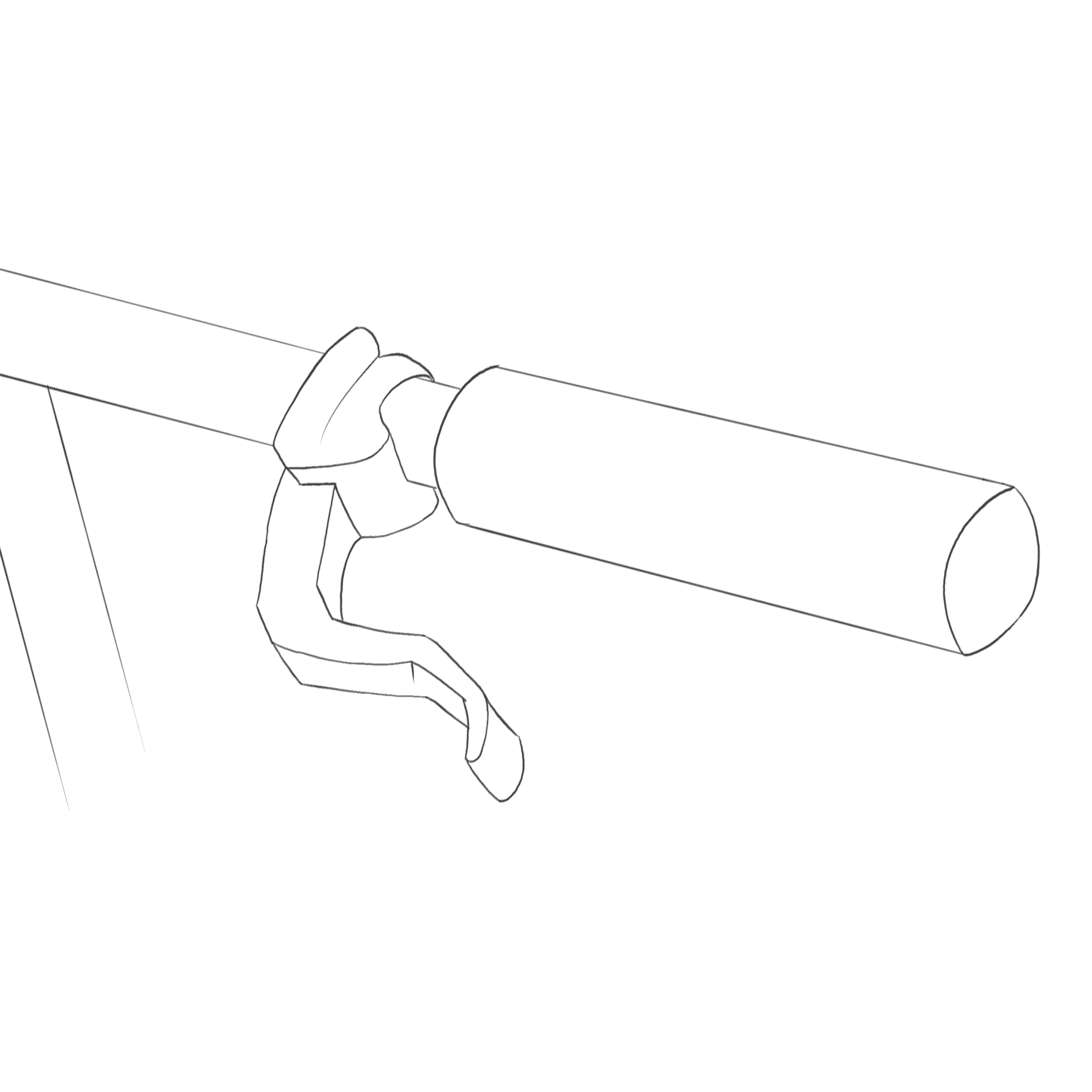 Zeichnung eines Lenkers mit Bremshebel