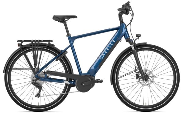 Gazelle MEDEO T10 FL (Freilauf) mit 500 Wh-Akku als Diamant-Rahmen in der Farbe mallard blue