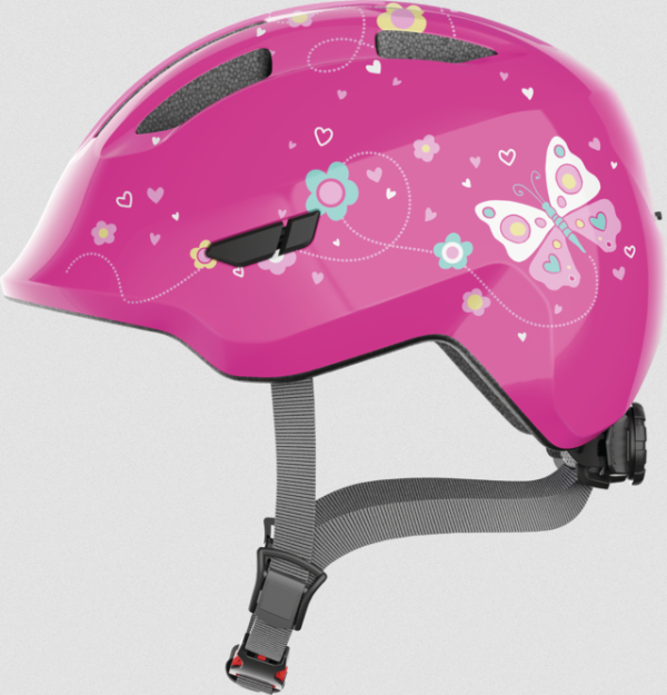 Fahrradhelm Abus Smiley 3.0 in der Farbe Pink-butterfly-shiny
