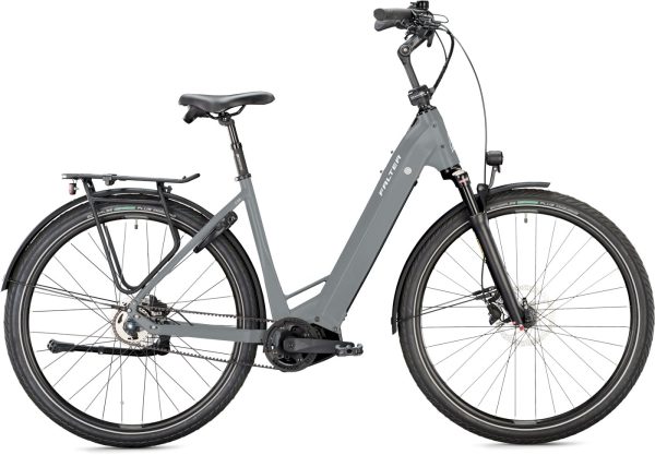 Falter E 9.8 FL mit 625 Wh-Akku als Wave-Rahmen in der Farbe Traffic Grey