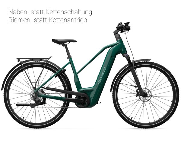 E Bike Advanced TREKKING PRO MIXED in der Farbe grün mit 5-Gang Schaltung