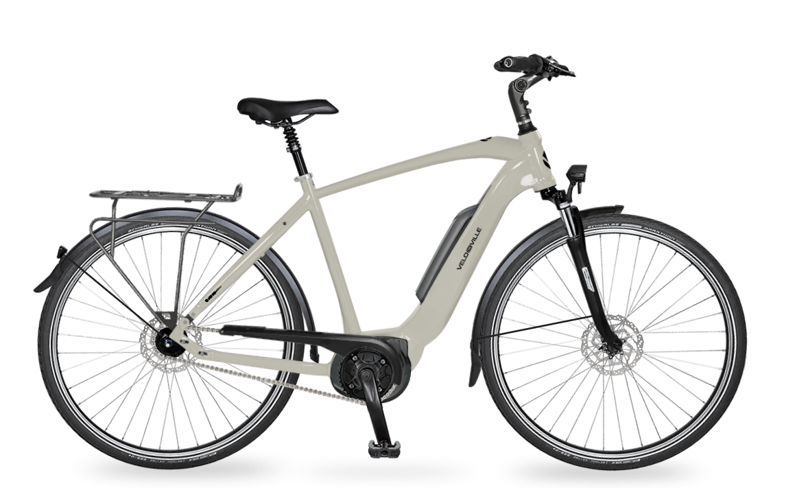 Velo de Ville AEB800 RT (Rücktritt) mit 500 Wh-Akku als Diamant-Rahmen in der Farbe crystal pearl, Modell 2022/23