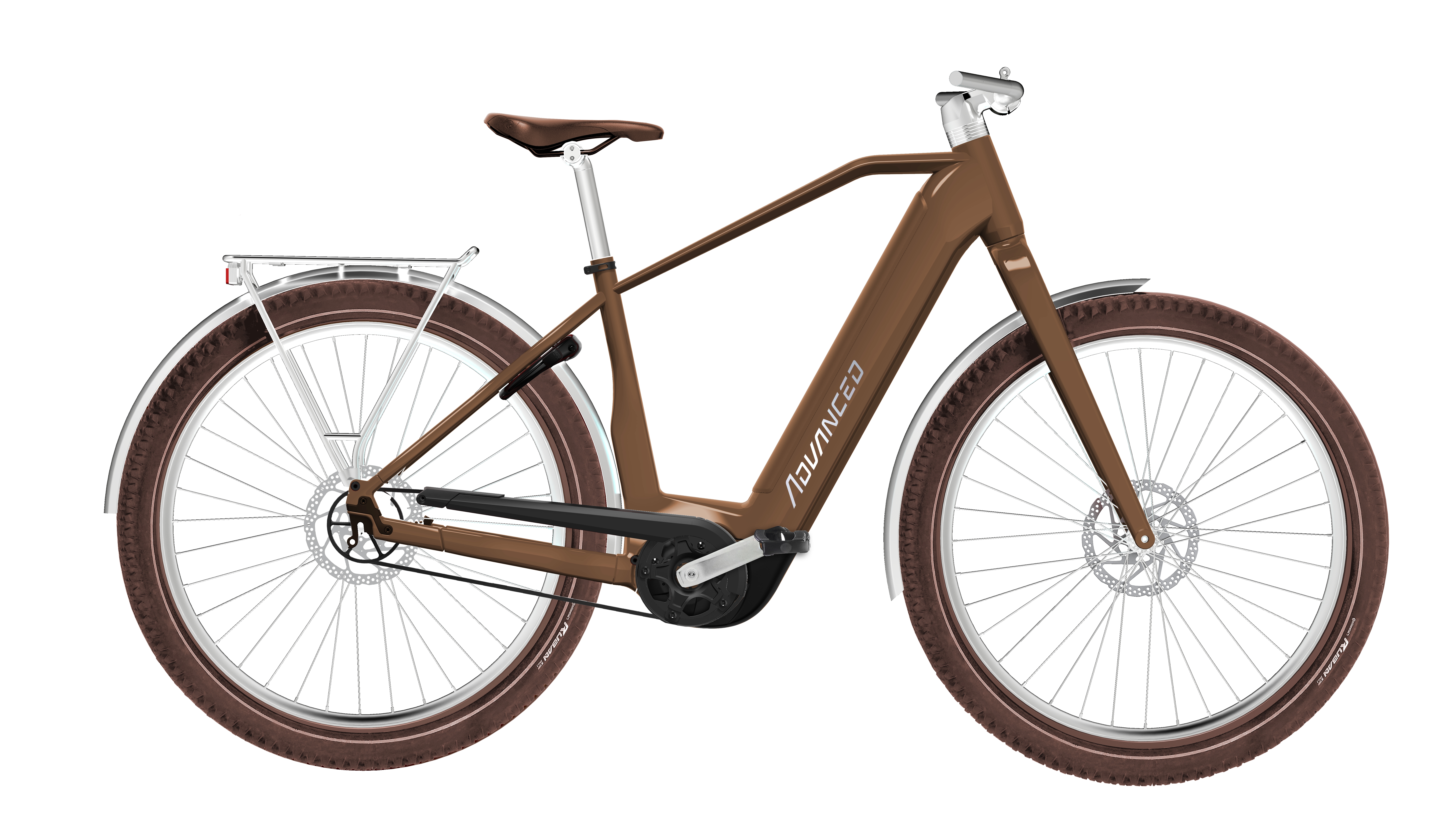 E Bike Advanced URBAN PRO mit 500 Wh-Akku als Diamant-Rahmen in der Farbe macciato-brown