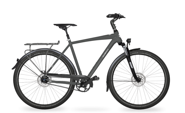 Velo de Ville A400 FL (Freilauf) mit 11-Gang Schaltung & wartungsarmen Gatesriemen als Diamant-Rahmen in der Farbe eco grey, Modell 2022/23