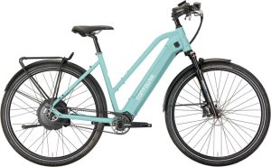 Contoura LI-16 FL (Freilauf) mit Neodrives-Antrieb, 725 Wh-Akku & 12 Gang-Schaltung als Trapez-Rahmen in der Farbe pasteltürkis