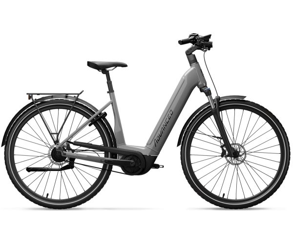 E Bike Advanced TOUR PRO mit 750 Wh-Akku, stufenloser Schaltung & Suntour-Gabel als Wave-Rahmen in der Farbe stone-grey, Modell 2023