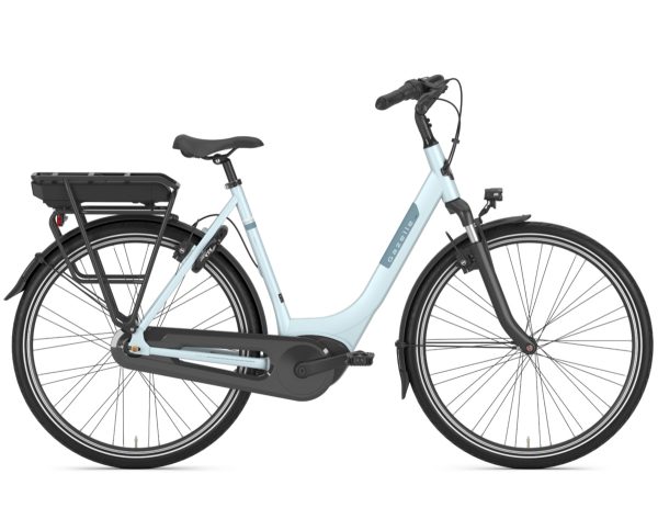 Gazelle PARIS C7 HMB mit 400 Wh-Akku als Wave-Rahmen in der Farbe iced-blue-matt