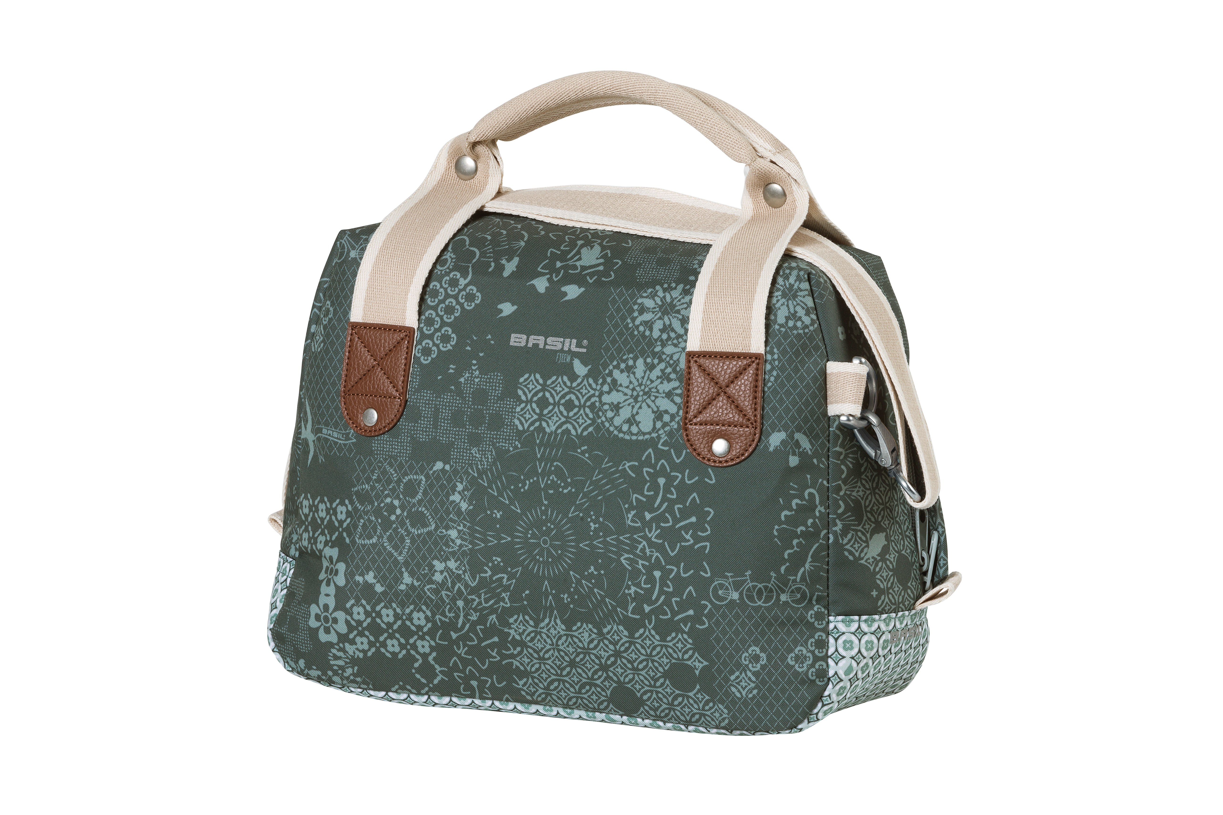 Basil Lenkertasche BOHÈME City Bag für das Befestigungssystem Klickfix in der Farbe wald grün