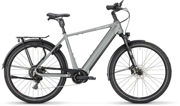 Falter E 9.8 KS PLUS mit 750 Wh-Akku als Diamant-Rahmen in der Farbe cool grey