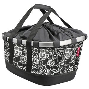 Reisenthel Klickfix BIKEBASKET GT mit 24 l Volumen & Befestigungssystem Uniklip 2 in der Farbe fleur schwarz