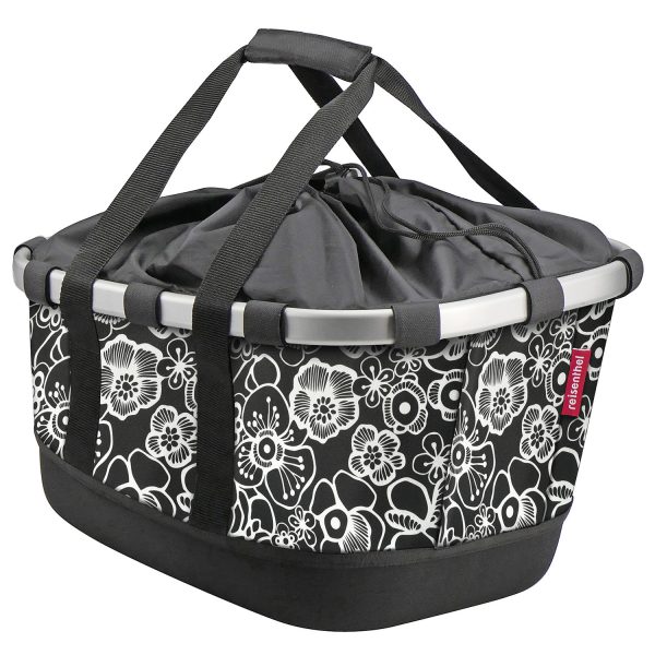 Reisenthel Klickfix BIKEBASKET GT mit 24 l Volumen & Befestigungssystem Uniklip 2 in der Farbe fleur schwarz