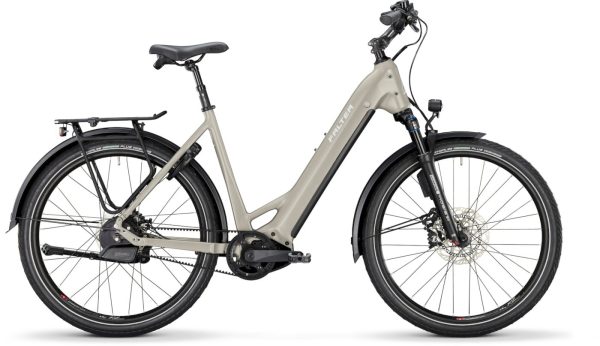 Falter E 9.5 FL (Freilauf) mit 625 Wh-Akku als Wave-Rahmen in der Farbe mid grey
