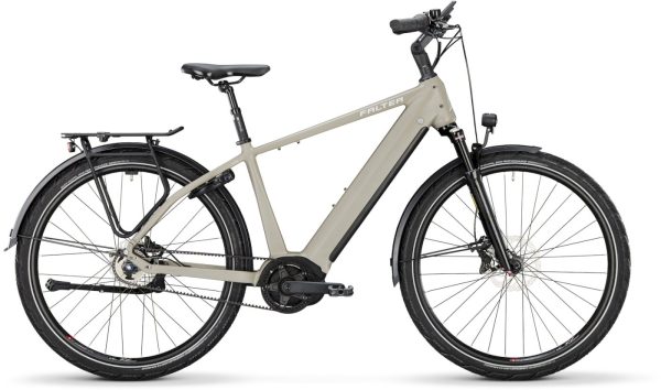 Falter E 9.5 FL (Freilauf) mit 625 Wh-Akku als Diamant-Rahmen in der Farbe mid grey