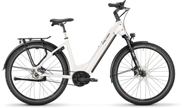 Falter E 9.4 SE RT (Rücktritt) mit 625 Wh-Akku als Wave-Rahmen in der Farbe dark white