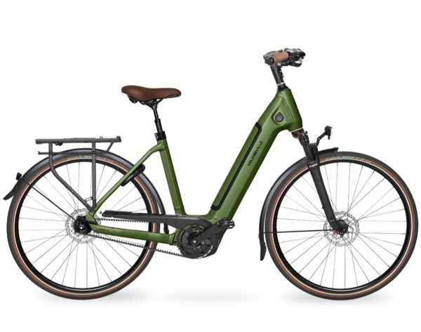 Velo de Ville AEB890 PRO FL (Freilauf) mit Shimano Nexus 5-Gang Schaltung als Wave-Rahmen in der Farbe olive green matt