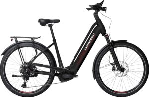 Corratec LIFE CX7 mit 12-Gang-Schaltung als Wave-Rahmen in der Farbe black white red