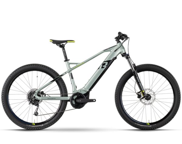 Raymon HardRay E 5.0 mit 630 Wh-Akku als Unisex-Rahmen in der Farbe pistaccio black limegreen gloss