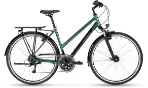 Stevens ALBIS als Trapez-Rahmen in der Farbe electric blue green, Modell 2023