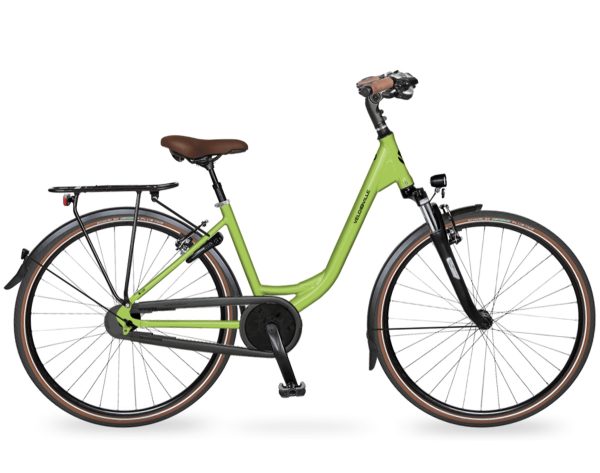 Velo de Ville A200 RT (Rücktritt) mit Shimano Nexus-Schaltung als Wave-Rahmen in der Farbe lime green matt