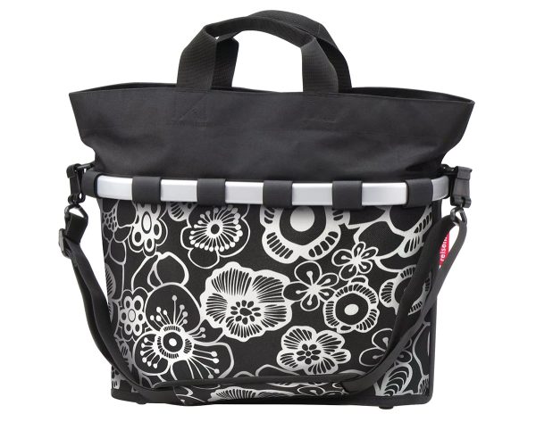 Reisenthel Klickfix BIKEBASKET OVAL in der Größe M & der Farbe fleur schwarz