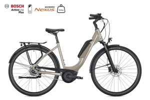 Falter E 9.0 FL (Freilauf) mit 500 Wh-Akku als Wave-Rahmen in der Farbe khaki, Modell 2025