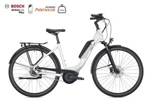 Falter E 9.0 FL (Freilauf) mit 500 Wh-Akku als Wave-Rahmen in der Farbe perfect white, Modell 2025