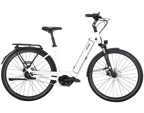 Kettler QUADRIGA P5 RT (Rücktritt) mit 625 Wh-Akku als Wave-Rahmen in der Farbe white alysium shiny, Modell 2024