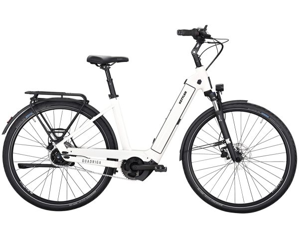 Kettler QUADRIGA P5 RT (Rücktritt) mit 500 Wh-Akku als Wave-Rahmen in der Farbe white alysium shiny, Modell 2024