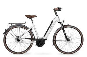 Velo de Ville AEB490 RT (Rücktritt) mit 8-Gang Nabenschaltung & 500 Wh-Akku als Wave-Rahmen in der Farbe pure white, Modell 2022/23