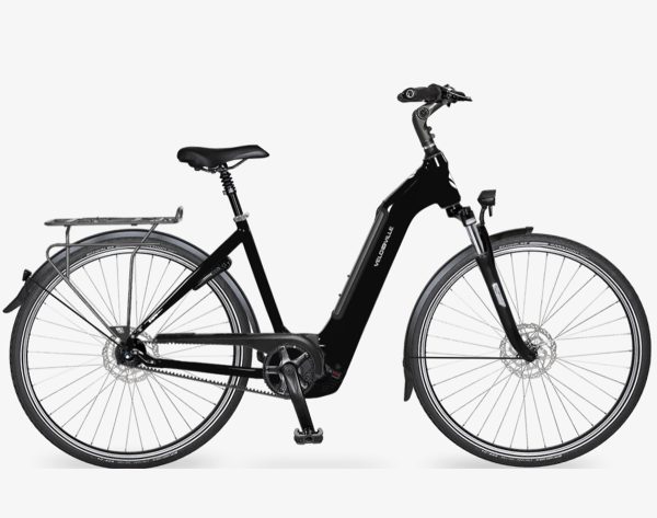 Velo de Ville AEB490 SMOOTH mit 8-Gang Nabenschaltung & 500 Wh-Akku als Wave-Rahmen in der Farbe deep black matt, Modell 2022