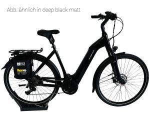 Velo de Ville AEB890 RT (Rücktritt) mit 5-Gang Nabenschaltung & 625 Wh-Akku als Wave-Rahmen in der Farbe deep black matt, Modell 2022/23