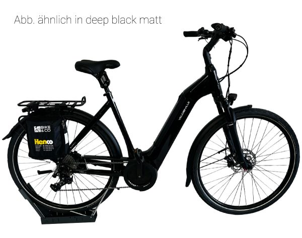 Velo de Ville AEB890 RT (Rücktritt) mit 5-Gang Nabenschaltung & 625 Wh-Akku als Wave-Rahmen in der Farbe deep black matt, Modell 2022/23