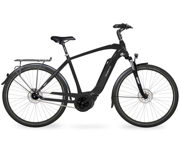 Velo de Ville AEB800 RT (Rücktritt) mit 5-Gang-Schaltung & 500 Wh-Akku als Diamant-Rahmen in der Farbe deep black matt, Modell 2024
