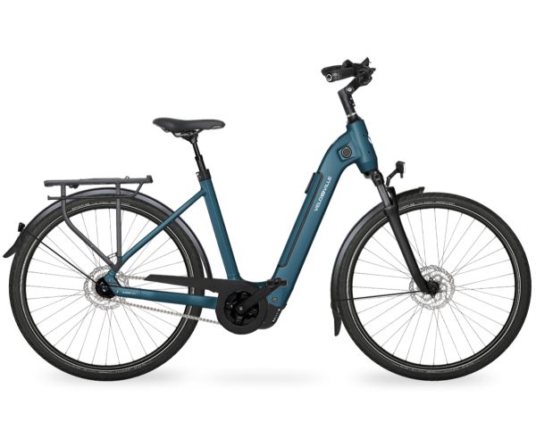 Velo de Ville CEB590 FL (Freilauf) mit 8-Gang-Nabenschaltung & 400 Wh-Akku als Wave-Rahmen in der Farbe petrol blue matt, Modell 2024