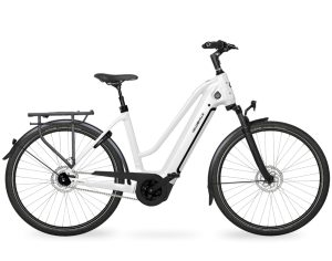 Velo de Ville AEB890 FL (Freilauf) mit 5-Gang-Nabenschaltung & 625 Wh-Akku als Trapez-Rahmen in der Farbe pure white, Modell 2024