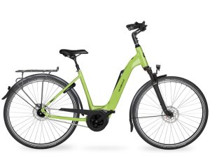 Velo de Ville AEB 400 CLASSIC RT (Rücktritt) mit 400 Wh-Akku als Wave-Rahmen in der Farbe lime green matt, Modell 2025