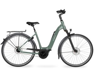 Velo de Ville AEB 400 CLASSIC RT (Rücktritt) mit 400 Wh-Akku als Wave-Rahmen in der Farbe eucalyptus green matt, Modell 2025