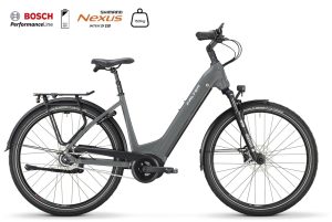 Falter E 9.4 FL (Freilauf) mit 625 Wh-Akku als Wave-Rahmen in der Farbe cool grey, Modell 2025