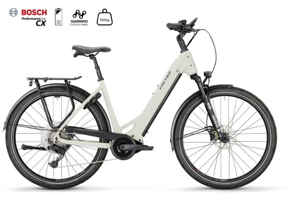 Falter E 9.4 mit 625 Wh-Akku als Wave-Rahmen in der Farbe light grey, Modell 2025