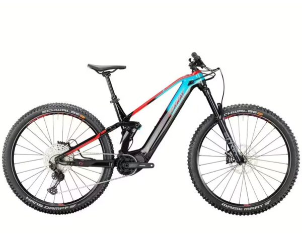 Conway eWME 4.9 mit 720 Wh-Akku als Diamant-Rahmen in der Farbe turqoise fade red, Modell 2024