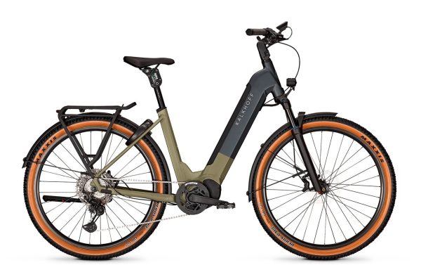 Kalkhoff ENTICE 5 ADVANCE+ LTD mit 625 Wh-Akku als Wave-Rahmen in der Farbe urbangreen matt