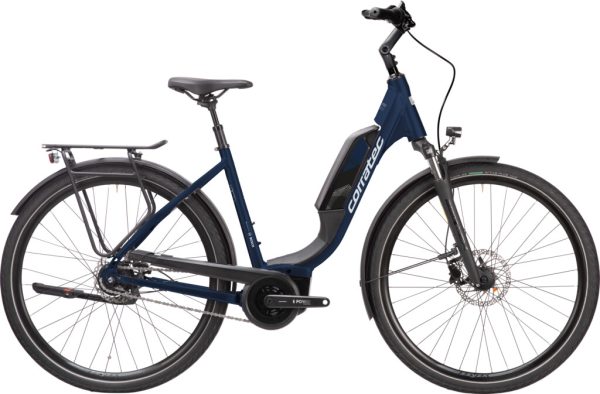 Corratec E-POWER URBAN 28 AP5 8SC RT (Rücktritt) als Wave-Rahmen in der Farbe dark blue light blue