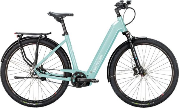 Contoura LI-6 FL (Freilauf) mit 5-Gang Schaltung & 750 Wh-Akku als Wave-Rahmen in der Farbe pastelltürkis glanz, Modell 2024