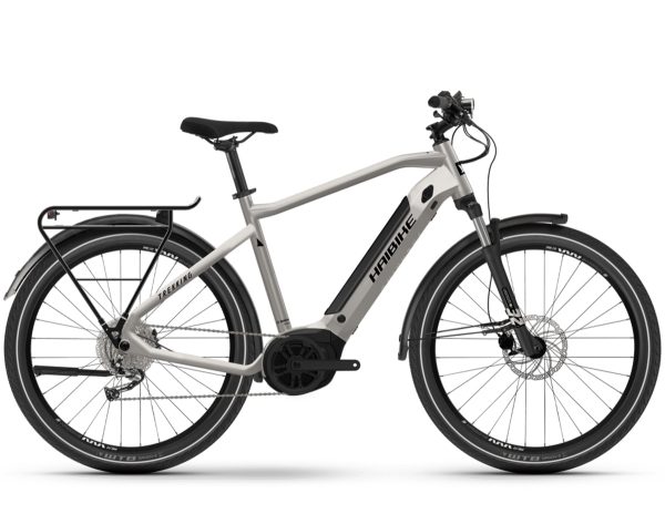Haibike TREKKING 3 FL (Freilauf) mit 9-Gang Schaltung & 500 Wh-Akku als Diamant-Rahmen in der Farbe warm grey black glossy, Modell 2025