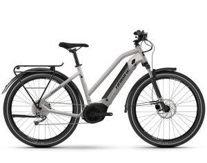 Haibike TREKKING 3 FL (Freilauf) mit 9-Gang Schaltung & 500 Wh-Akku als Trapez-Rahmen in der Farbe warm grey black glossy, Modell 2025