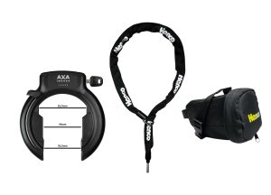 AXA Rahmenschloss Imenso L AZ+ Kette 130 + Tasche Henco