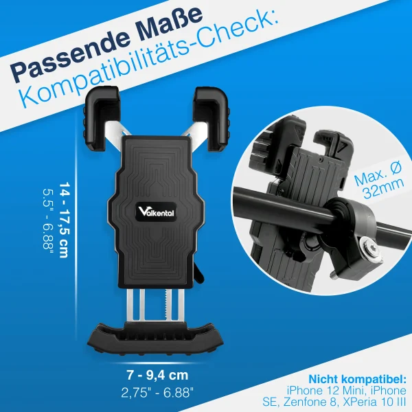 Valkental Phonefix Handy-Halterung für Lenker+Diebstahlschutz